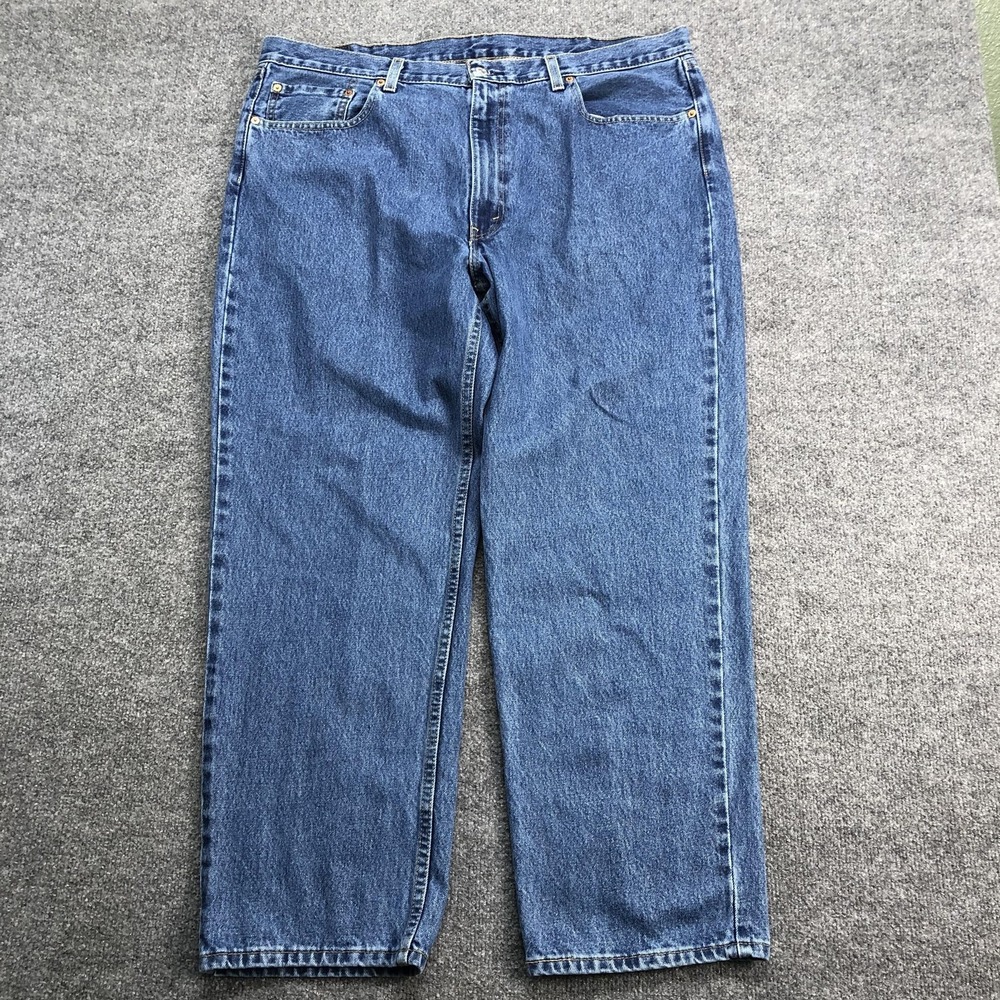 Levis 550 Jeans Mens 42x30 Blue Medium Wash Relaxed Tapered Denim Pants Classic
